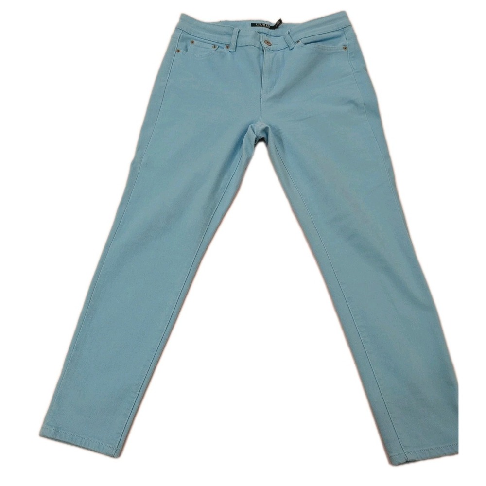 Lauren Ralph Lauren Skinny Jeans Womens 10 Pastel Blue Mid Rise Stretch Denim